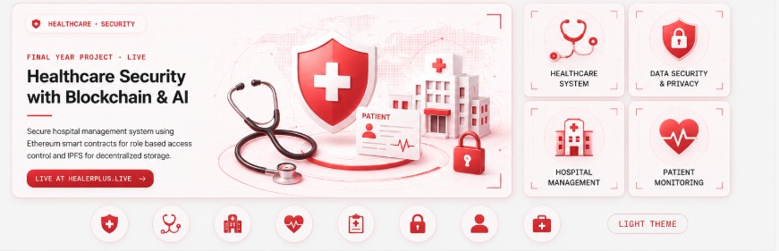 Healthcare Security with Blockchain & AI Light Theme